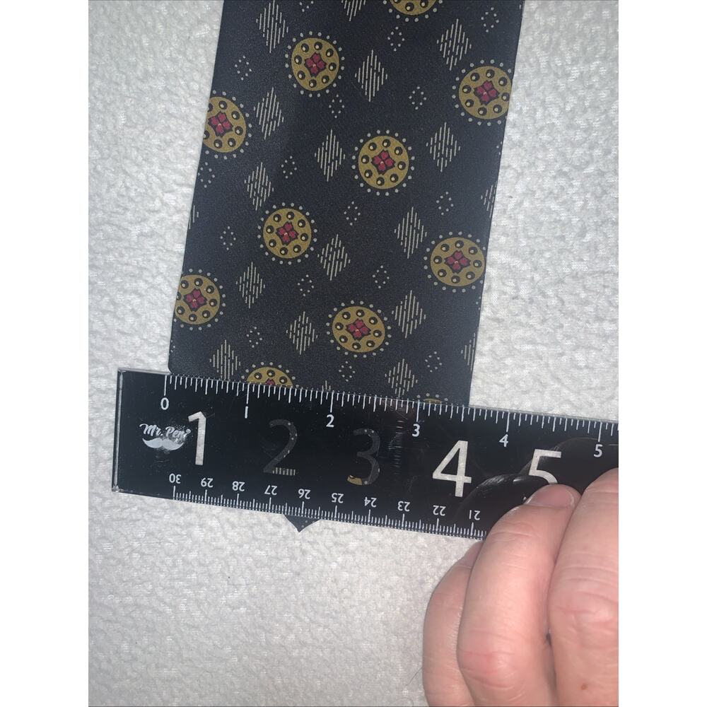 Emporio Armani‎ All Silk Tie Made In Italy Black Graphic - Picture 5 of 5